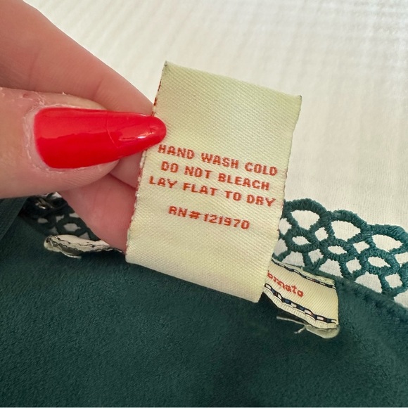 Flying Tomato Off Shoulder Crochet Mini Faux Suede Green Dress, Large - Picture 8 of 10